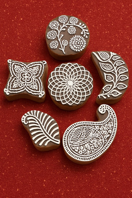 Reniq WOODENSTAMP-06 Printing Blocks(Pack of 6)