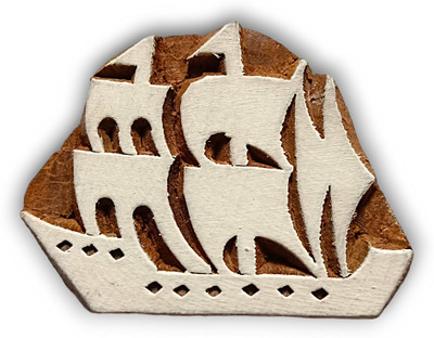 Krafts officially Ship wooden printing block | shisham | Deep Carved 639041 Printing Blocks(Pack of 1)