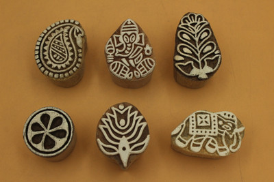 handmadebazar wooden printing block stampings Printing Blocks(Pack of 6)