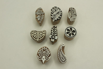 handmadebazar wooden printing block for stamps Printing Blocks(Pack of 8)