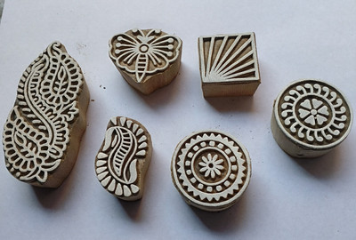 RIZA WOODEN KRAFT 1409 Printing Blocks(Pack of 6)