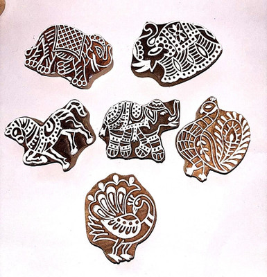 illuminatefirst WOOD BLOCK HASHTAG 1928 Printing Blocks(Pack of 6)