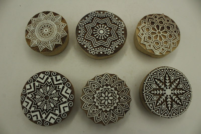 handmadebazar wooden printing blocks Printing Blocks(Pack of 6)
