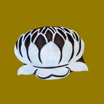 Neelam Art Floral Design Lotus Wooden Block for Printing - DIY Henna Printing Blocks(Pack of 1)