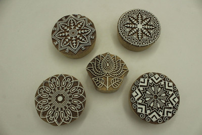 handmadebazar wooden printing blocks Printing Blocks(Pack of 5)