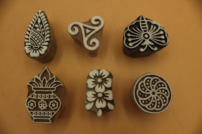 handmadebazar Wooden Printing Block Stamping Printing Blocks(Pack of 6)