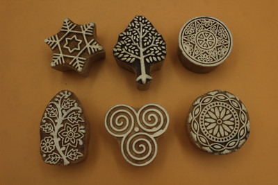 handmadebazar Fabric Printing Stamp Printing Blocks(Pack of 6)