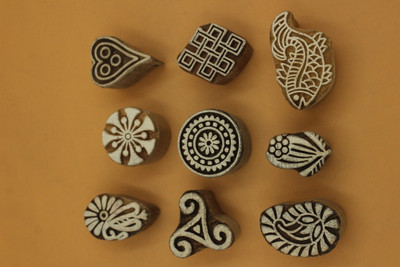 jaipurkala Printing Wooden Stamps Printing Blocks(Pack of 9)