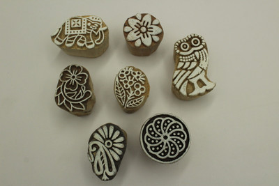 handmadebazar wooden printing block Printing Blocks(Pack of 7)