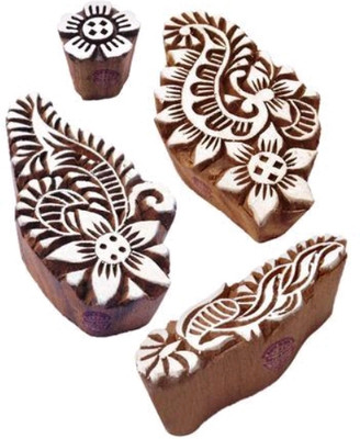 Shivdutt Wooden printing block hight 3 inch stamps Printing Blocks(Pack of 4)