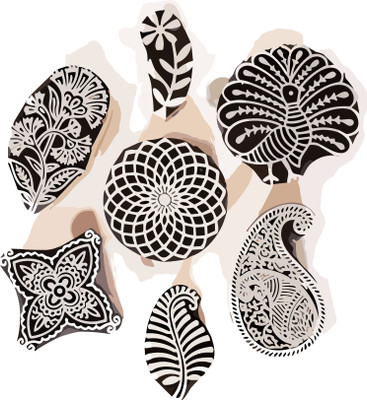 Reniq Wooden printing block stamp237 Printing Blocks Printing Blocks(Pack of 7)