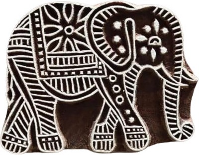 Neelam Art Handcrafted Elephant painting Stick Made of Wood Stamp Elephant Block 3 inch Printing Blocks(Pack of 1)