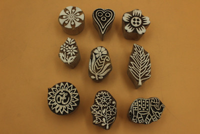 jaipurkala Wooden Printing Stamp for Stamping Printing Blocks(Pack of 9)