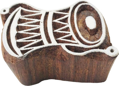 Kraftwala Damru Stamp Wooden Printing Blocks(Pack of 1)