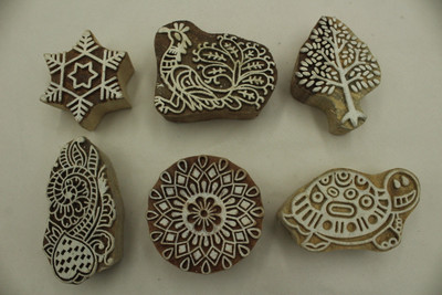 handmadebazar Handmade Fabric Stamping Printing Blocks(Pack of 6)