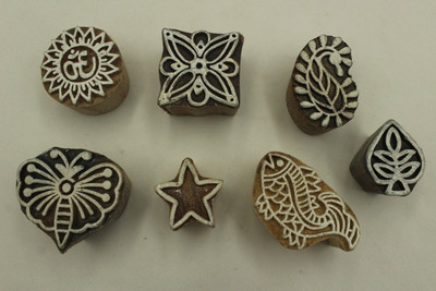 handmadebazar Handmade wooden printing stamps Printing Blocks(Pack of 7)