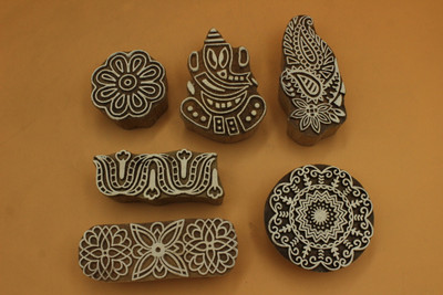 handmadebazar wooden printing stamp for stamping Printing Blocks(Pack of 6)