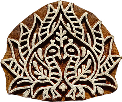 Krafts officially (Peacock)Wooden printing block 639034 deep carved Printing Blocks(Pack of 1)