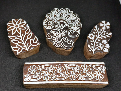 Reniq he Timeless Appeal of Wooden Printing Stamps: From Tradition to Modern Craft Printing Blocks(Pack of 4)