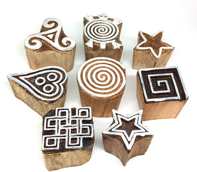 Reniq Wooden Printing Blocks1458 Printing Blocks(Pack of 8)