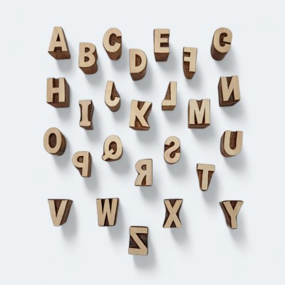 Krafts officially Wooden printing blocks alphabet capital letter A to Z 01 Printing Blocks(Pack of 26)