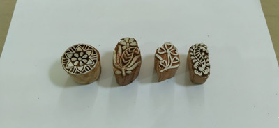 trafaart Wooden Block Printing Blocks(Pack of 4)