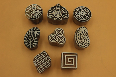jaipurkala Wooden Printing Stamping Fabric Painting Printing Blocks(Pack of 8)