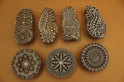 handmadebazar Printing Wooden Blocks Printing Blocks(Pack of 7)