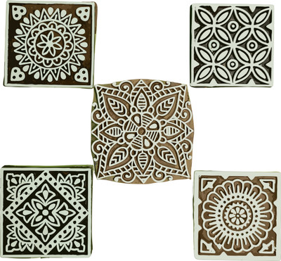 Reniq Print Your Passion: Uncover the Beauty of Wooden Stamp Art Printing Blocks(Pack of 5)