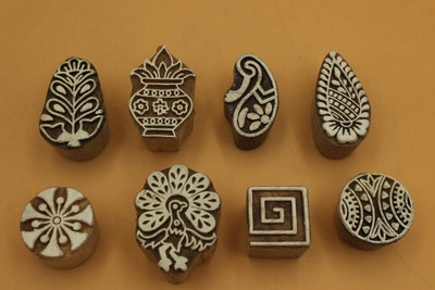 jaipurkala Wooden printing Stamps Printing Blocks Printing Blocks(Pack of 8)