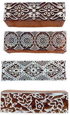 skart wooden printing blocks stamp pack of 4 Printing Blocks(Pack of 4)