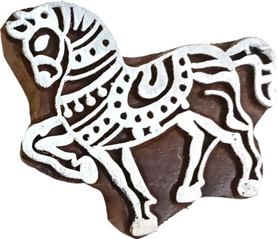 Kraftwala Handcrafted Wooden Printing Block for DIY Fabric & Paper Art Horse Design Printing Blocks(Pack of 1)