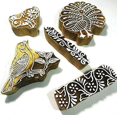 illuminatefirst Printing-Block-Peacock-Bird-set-5 Printing Blocks(Pack of 5)