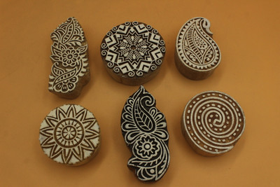 handmadebazar Printing Blocks for Stamping Printing Blocks(Pack of 6)