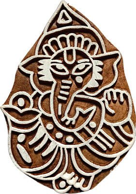 Krafts officially Ganesh ji Wooden printing block 639030 High quality product Printing Blocks(Pack of 1)