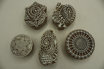 handmadebazar wooden blocks Printing Blocks(Pack of 5)