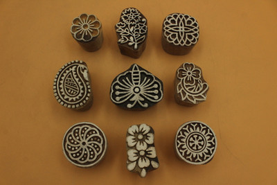 jaipurkala wooden printing block for stamping Printing Blocks(Pack of 9)