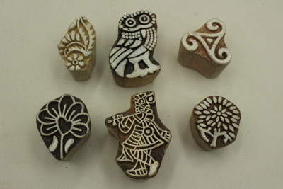 handmadebazar Handmade wooden Blocks Printing Blocks(Pack of 6)