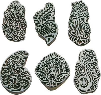 skart wooden printing block stamp236 Printing Blocks(Pack of 6)