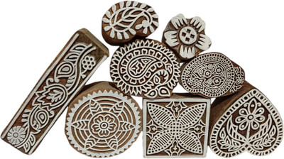 Krafts officially Wooden printing blocks 63907 Printing Blocks(Pack of 8)