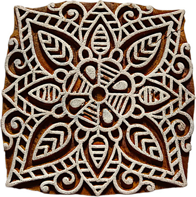 Krafts officially Square wooden printing block 639033 Deep Carved/ High quality product Printing Blocks(Pack of 1)