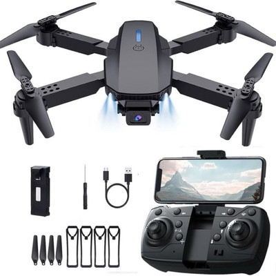 VortexFly Drone E88 Pro 4K Foldable FPV Drone with One Key Takeoff & Gesture Mode 2.4 GHz AM2+ 2 Core Processor Designed for Workstation(Black) VortexFly Drone E88 Pro 4K Foldable FPV Drone with One Key Takeoff & Gesture Mode 2.4 GHz AM2+ 2 Core Processor Designed for Workstation(Black)