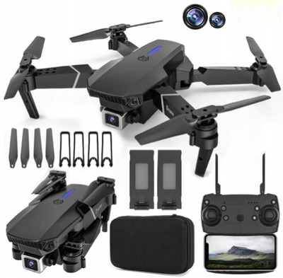 Wingix E88 Pro Foldable Drone with 3D Flips, LED Lights & Easy One Key Take Off 2.4 GHz AM4 4 Core Processor Designed for Workstation(Black)
