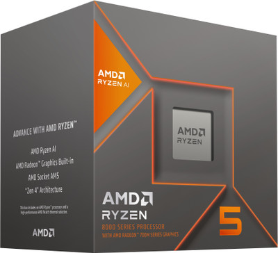 AMD Ryzen 5 8500G 3.5 GHz Upto 5 GHz AM5 Socket 6 Cores 12 Threads 6 MB L2 16 MB L3 Desktop Processor(Silver)