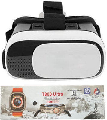 Zarnix VR Gear Set with T800 Ultra Watch for All Ages and All Mobiles 5.3 GHz AM2 2 Core Processor Designed for Mobile(Black)