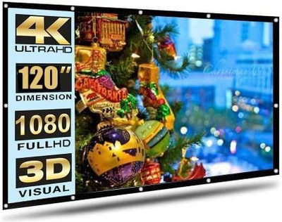 Savsol 8 Feet (W) x 6 Feet (H) Projector Screen 120 inch Diagonal 3D Supported 4K Projector Screen (Width 244 cm x 182.88 cm Height) Projector Screen (Width 244 cm x 183 cm Height)