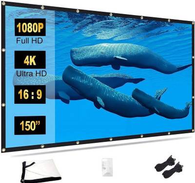 royality Projector Screen 150" 16:9 HD Foldable Anti-Crease Portable Projection Movies Projector Screen (Width 304 cm x 243 cm Height)