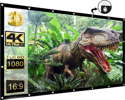 dev lite screens 84" Inch Projector Screen (Foldable) 6 x 4 Feet 4:3 UHD - 4K (W) 72x48 Inch (H) Projector Screen (Width 184 cm x 124 cm Height)