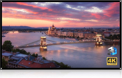Moiz 150 inch 16:9 HD Projector Screen, Anti-Crease Foldable Portable, white matt Projector Screen (Width 131 cm x 74 cm Height)