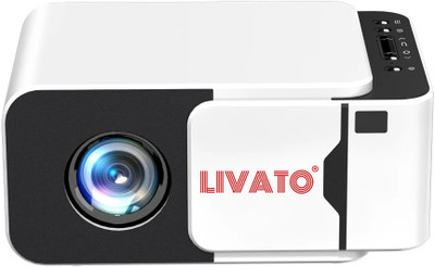 Livato T5 Android 13 Full HD Support Native 720P Wifi BT 6 Auto Keystone with Miracast (5000 lm / 1 Speaker / Wireless / Remote Controller) Portable Projector(White)